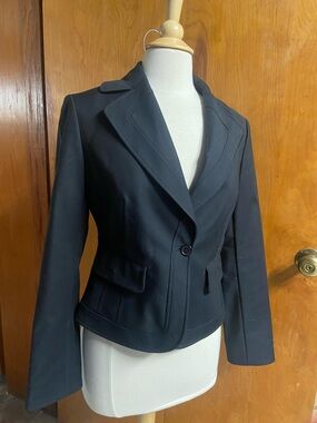 HILFIGER Tommy Hilfiger Black Women's Tailored Single-Button Blazer 8 pockets